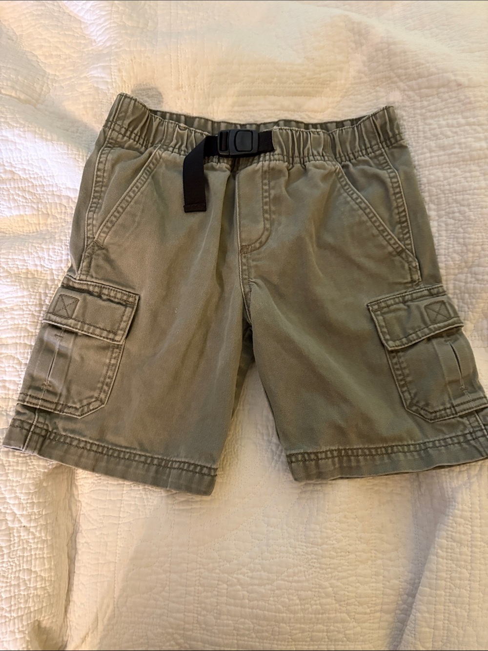 L.L. Bean Olive Green Cargo Shorts with Built-In Belt